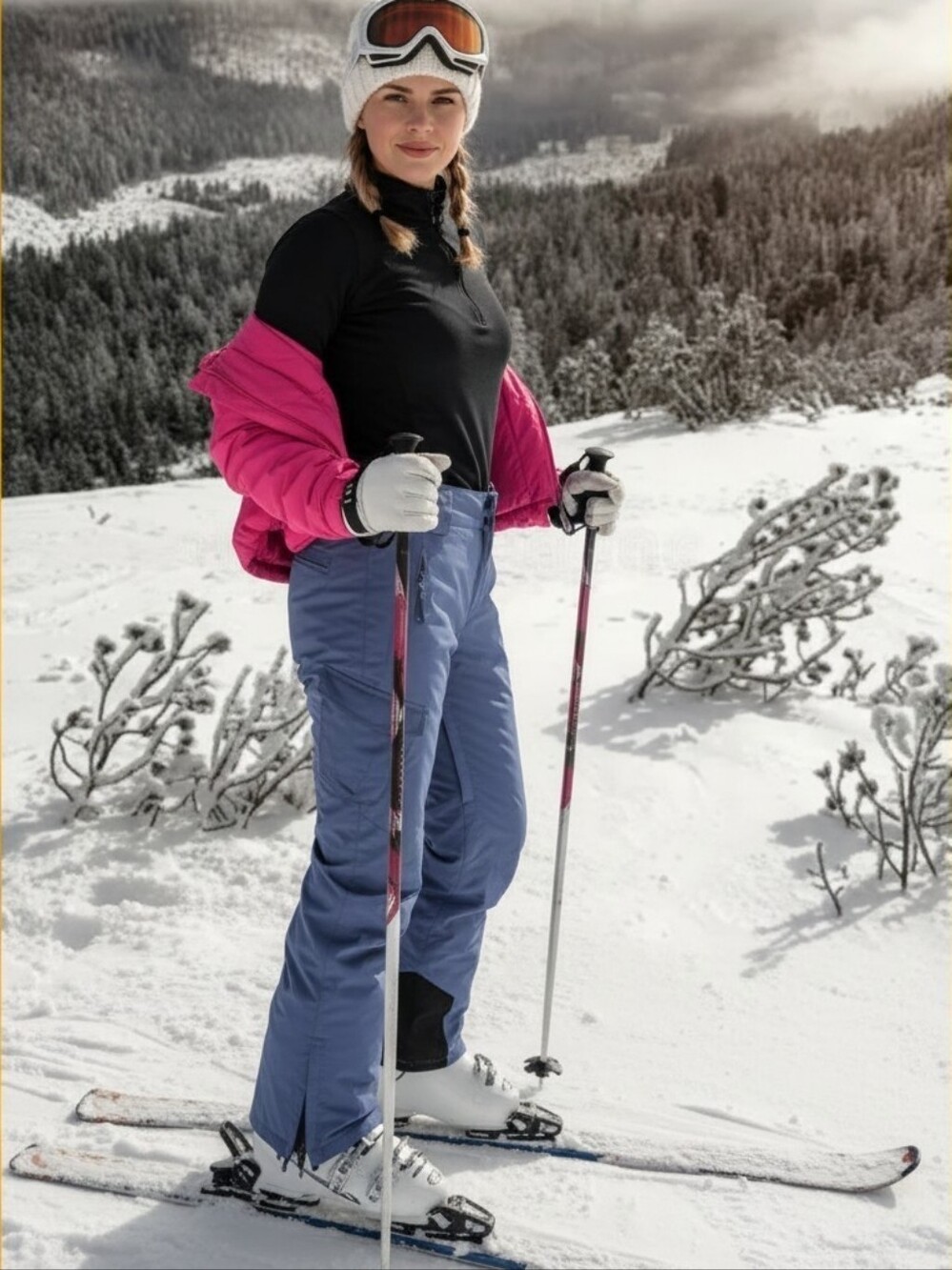 Slalom ski pants in periwinkle Blue, Medium